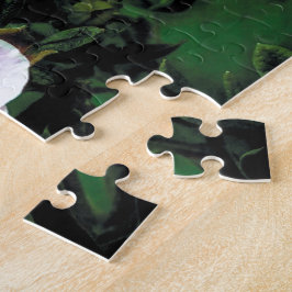 Rosa Rosa-Blume in grün, elegant Puzzle
