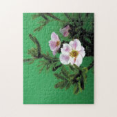 Rosa Rosa-Blume in grün, elegant Puzzle (Vertikal)