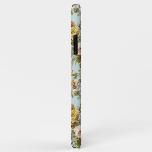 Rosa Rosa Blume Kunstmuster auf hellblau Case-Mate iPhone Hülle (Hinten/Rechts)