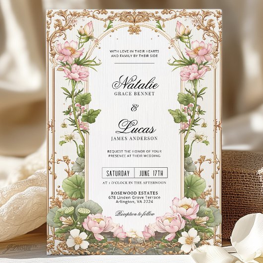 Rosa Rosa Blume Lotus Einladung