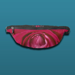 Rosa Rosa Blume Monogramm Bauchbeutel Bauchtasche