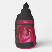 Rosa Rosa Blume, Monogramm, Beutel Crossbody Bag (Vorderseite)