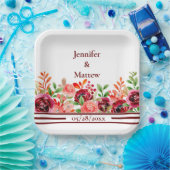 Rosa rosa Blume Papierplatte Pappteller (Party)