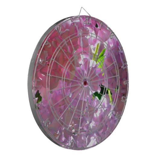 Rosa, rosa Blume, rosa, rosa, rosa Hydrangeas Dartscheibe (Vorderseite Links)