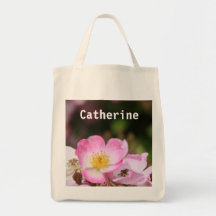 Rosa Rosa Blume Tote Tasche.