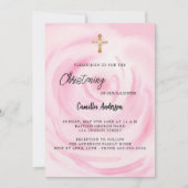 Rosa Rosa Blumen Luxus Christine Einladung (Vorderseite)