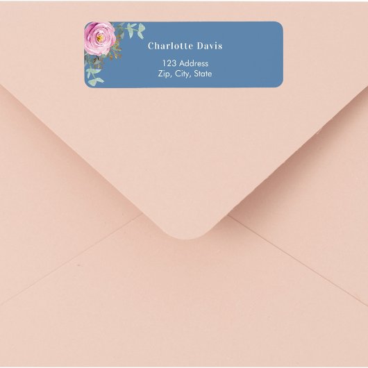 Rosa Rosa Blumengrün Blau Rücksendeadresse