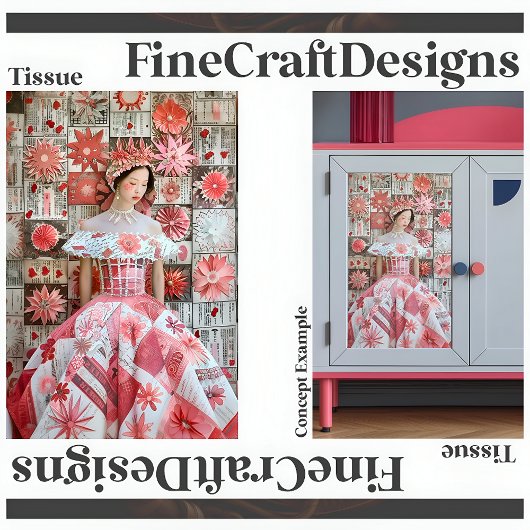 Rosa Rosa Blumenkleid Quilt Decoupage Richtig 156 Seidenpapier