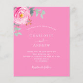 Rosa Rosa Blumenladen Einladung zur Hochzeit (Vorderseite)