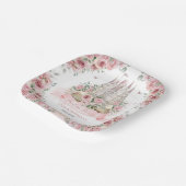 Rosa Rosa Blumenpracht Burg Storybook Pappteller (Gewinkelt)