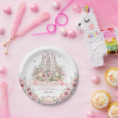 Rosa Rosa Blumenpracht Burg Storybook Pappteller (Party)