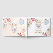 Rosa Rosa Blumenstrauß Party Brautparty Gästebuch (Voll)