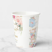 Rosa Rosa Blumenstrauß Party Brautparty Pappbecher (Links)