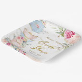 Rosa Rosa Blumenstrauß Party Brautparty Pappteller (Gewinkelt)