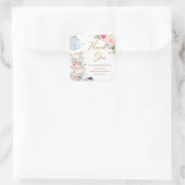 Rosa Rosa Blumenstrauß Party Brautparty Quadratischer Aufkleber (Tasche)