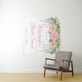 Rosa Rosa Blush Bloral Boho Chic Brautparty Tapest Wandteppich (Beispiel (Horizontal))