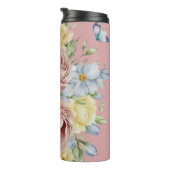 Rosa Rosa Blush Flora Grandma Thermosbecher (Nach rechts gedreht)