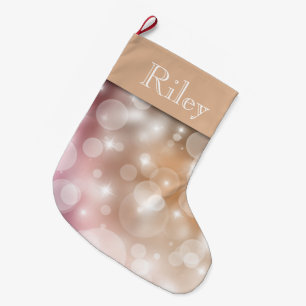 Rosa Rosa Blush und blass Champagne Bokeh Großer Weihnachtsstrumpf