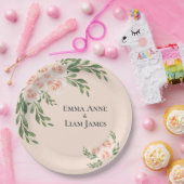 Rosa Rosa Blüte Flora Romantische Elegante Landsch Pappteller (Party)