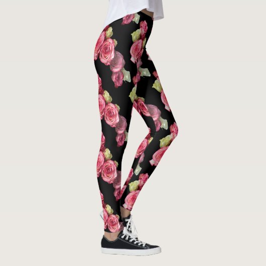 Rosa Rosa Blüte Leggings (Rechts)