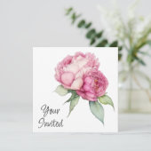 Rosa Rosa Blüten Rosa Rosen Einladung (Stehend Vorderseite)