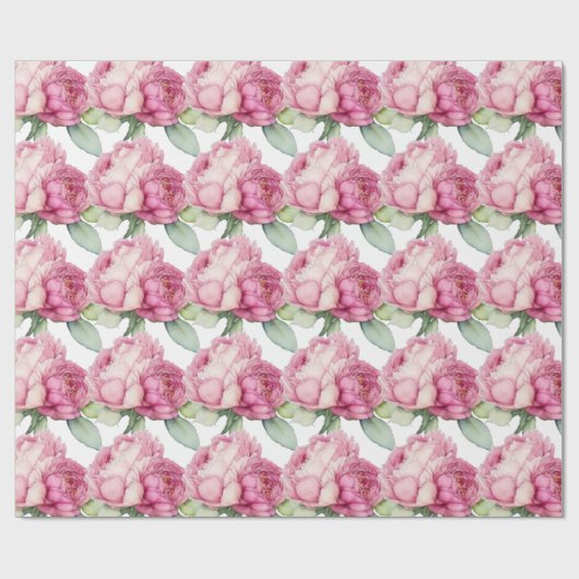 Rosa Rosa Blüten Rosa Rosen Geschenkpapier (Flach)