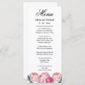 Rosa Rosa Blüten Rosa Rosen Menükarte (Vorne/Hinten)