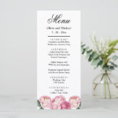 Rosa Rosa Blüten Rosa Rosen Menükarte (Stehend Vorderseite)
