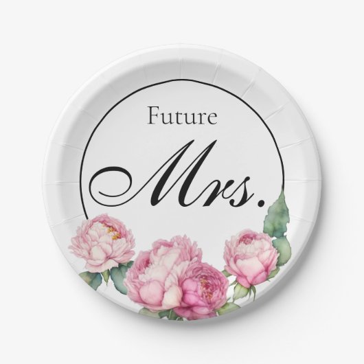 Rosa Rosa Blüten Rosa Rosen Pappteller (Vorderseite)