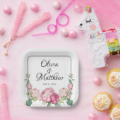 Rosa Rosa Blüten Rosa Rosen Pappteller (Party)