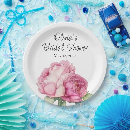 Rosa Rosa Blüten Rosa Rosen Pappteller (Party)