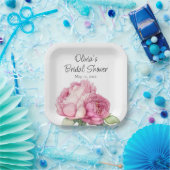 Rosa Rosa Blüten Rosa Rosen Pappteller (Party)