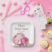 Rosa Rosa Blüten Rosa Rosen Pappteller (Party)