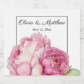 Rosa Rosa Blüten Rosa Rosen Schaumweinetikett (Einzelnes Label)