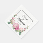 Rosa Rosa Blüten Rosa Rosen Serviette (Ecke)