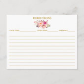 Rosa Rosa Blütenblume Brautparty Gold Rezept Karte (Rückseite)