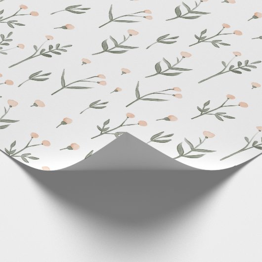 Rosa Rosa Blütenblume Delikate Wildblumen Hütte Geschenkpapier (Ecke)