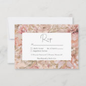 Rosa-Rosa-Blütenblume-Monogramm-Arsch RSVP Karte (Vorderseite)