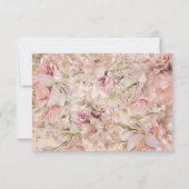 Rosa-Rosa-Blütenblume-Monogramm-Arsch RSVP Karte (Rückseite)