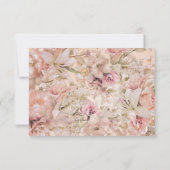 Rosa-Rosa-Blütenblume-Monogramm-Arsch Save The Date (Rückseite)
