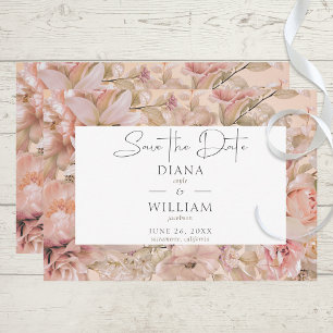 Rosa-Rosa-Blütenblume-Monogramm-Arsch Save The Date