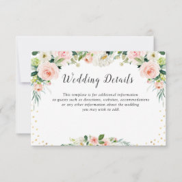 Rosa Rosa Blütenblütenhochzeit RSVP Karte