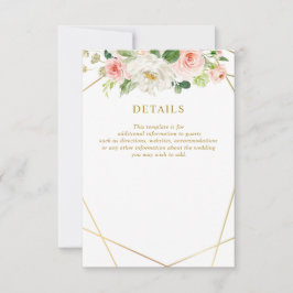 Rosa Rosa Blütenblütenhochzeit RSVP Karte