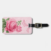 Rosa Rosa-Blütengewächse Gepäckmarke Gepäckanhänger (Vorderseite horizontal)