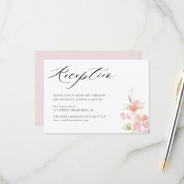 Rosa Rosa Blütengrau Hochzeitskarte RSVP Karte