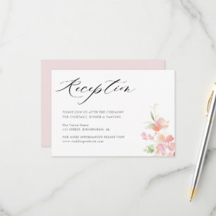 Rosa Rosa Blütengrau Hochzeitskarte RSVP Karte