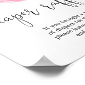 Rosa Rosa Blütengrün Poster (Ecke)