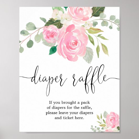 Rosa Rosa Blütengrün Poster (Vorne)