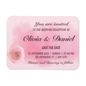 Rosa Rosa-Blütenhochzeit Magnet (Horizontal)