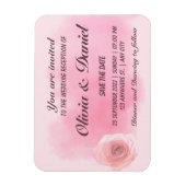 Rosa Rosa-Blütenhochzeit Magnet (Vertikal)